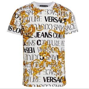 💛🖤 Versace Jeans Couture Logo Print T-Shirt